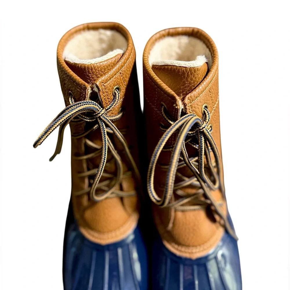 Sporto Ariel Navy Blue Duck Boots Waterproof Rain Snow Size 8M